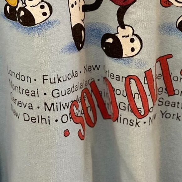 Vintage 1987 Y2K California Raisins Blue World Tour Over Sea's Sweatshirt Sz XL - Picture 12 of 13